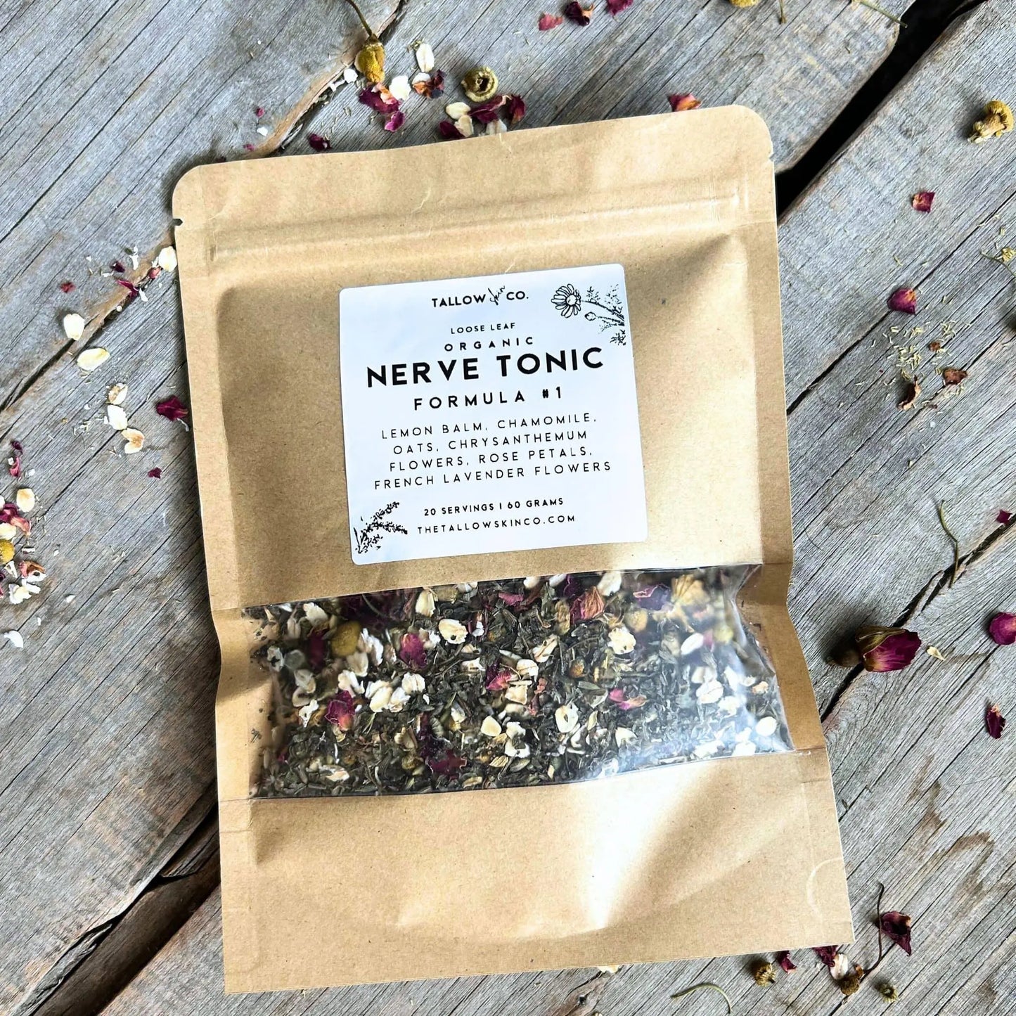 Nerve Tonic Tea Formula #1 | Calm & Soothe - Tallow Skin Co.