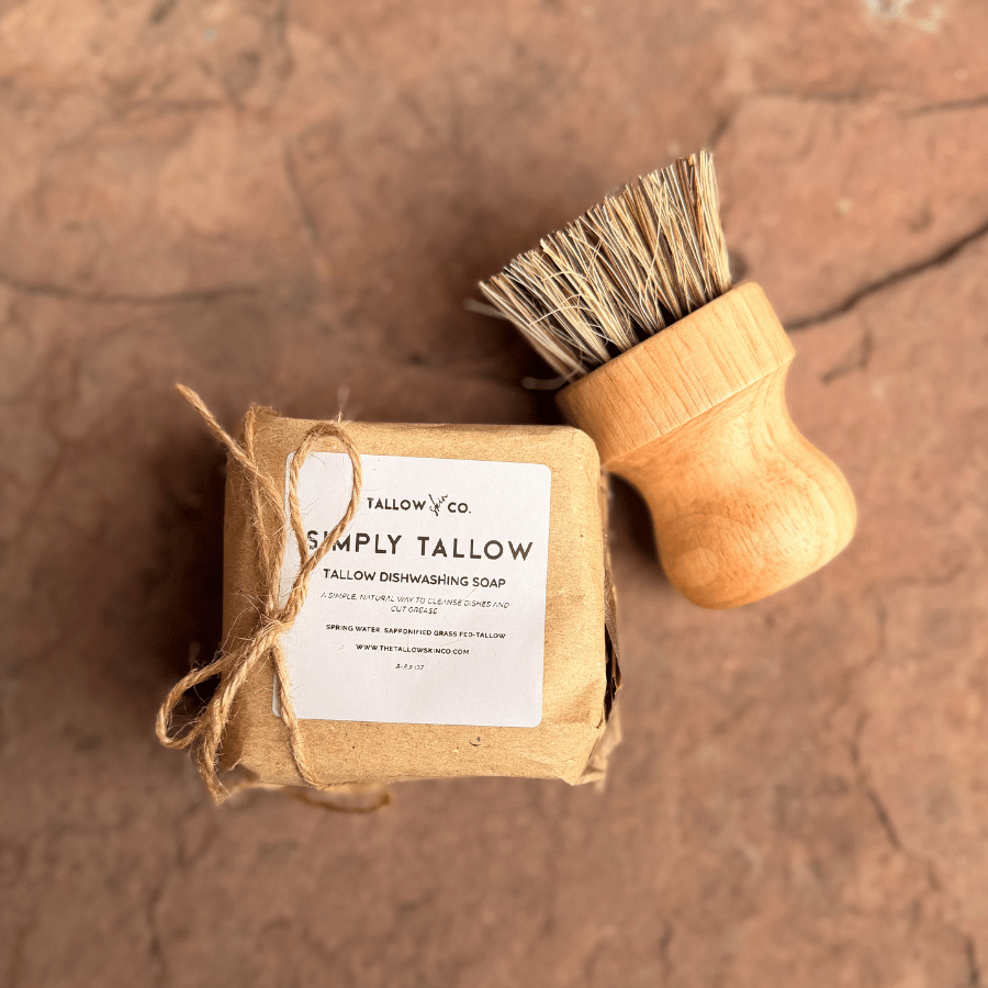 Simply Tallow Dishwashing Soap + Brush