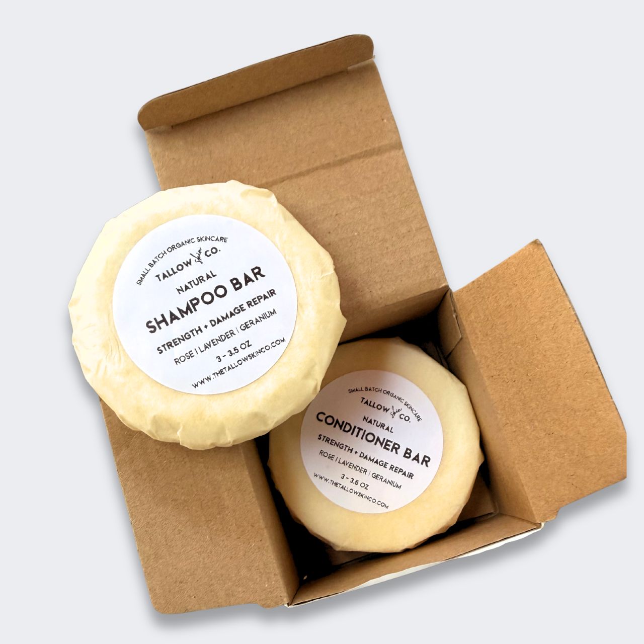 Strength + Repair Shampoo & Conditioner Bar Set | Lavender & Rose Geranium