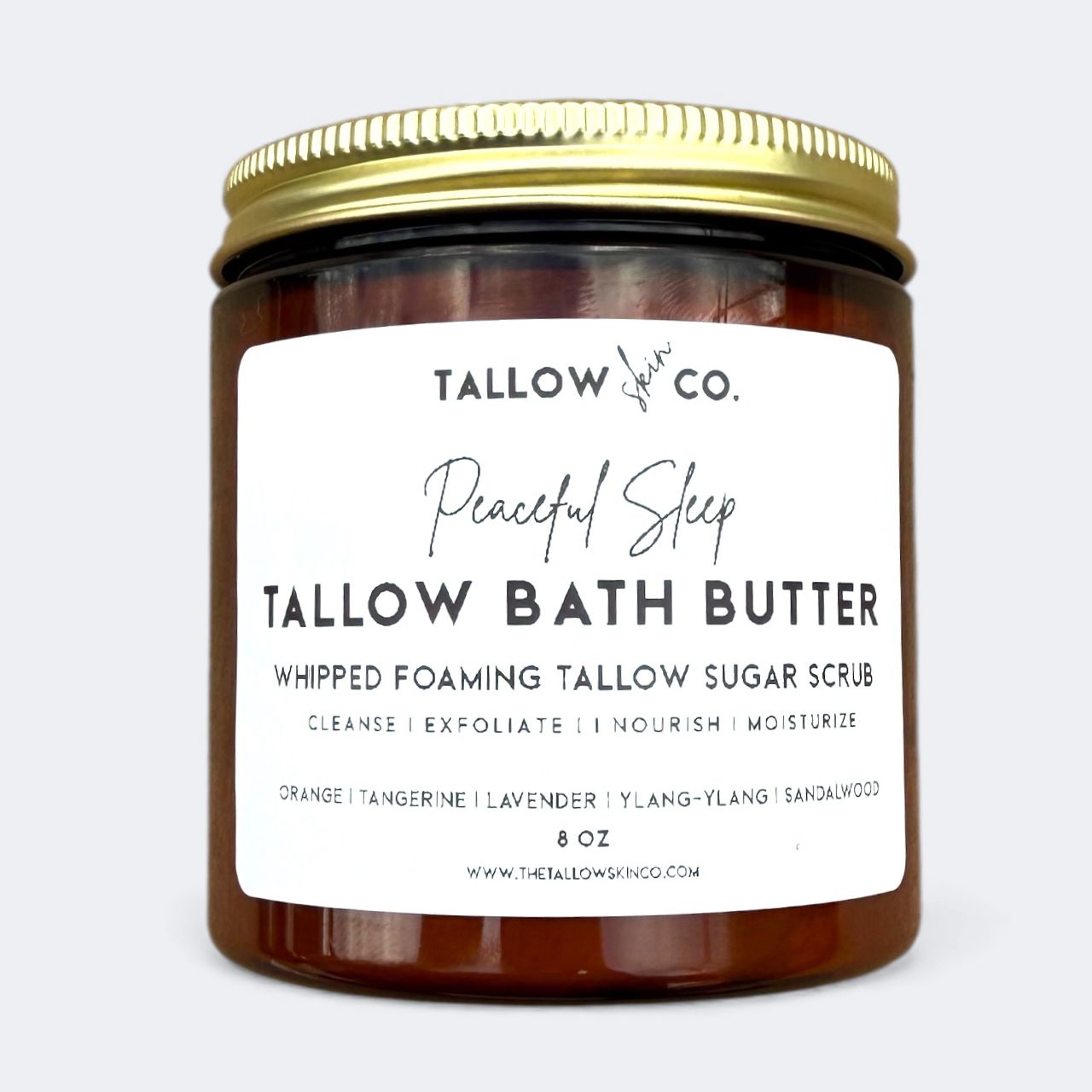 Natural 3-in-1 foaming tallow soap scrub and body butter for bedtime