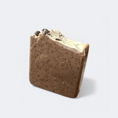 Exfoliating coffee soap bar with a rich moisturizing tallow lather