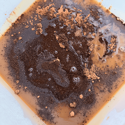 Artisan mocha fudge coffee soap bar made with grass-fed tallow and vanilla