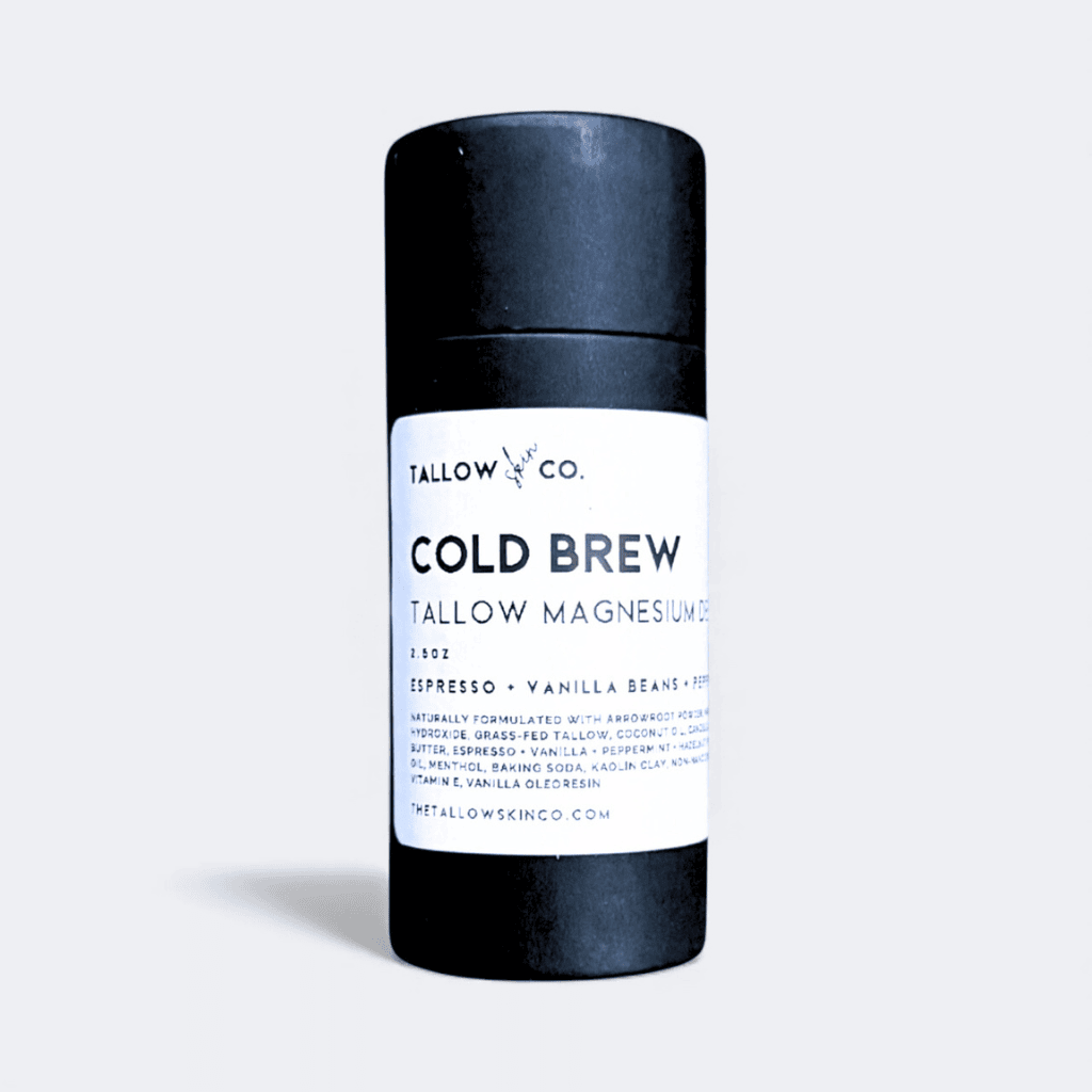 Bright peppermint + menthol cooling deodorant in a cardboard planet-friendly tube.