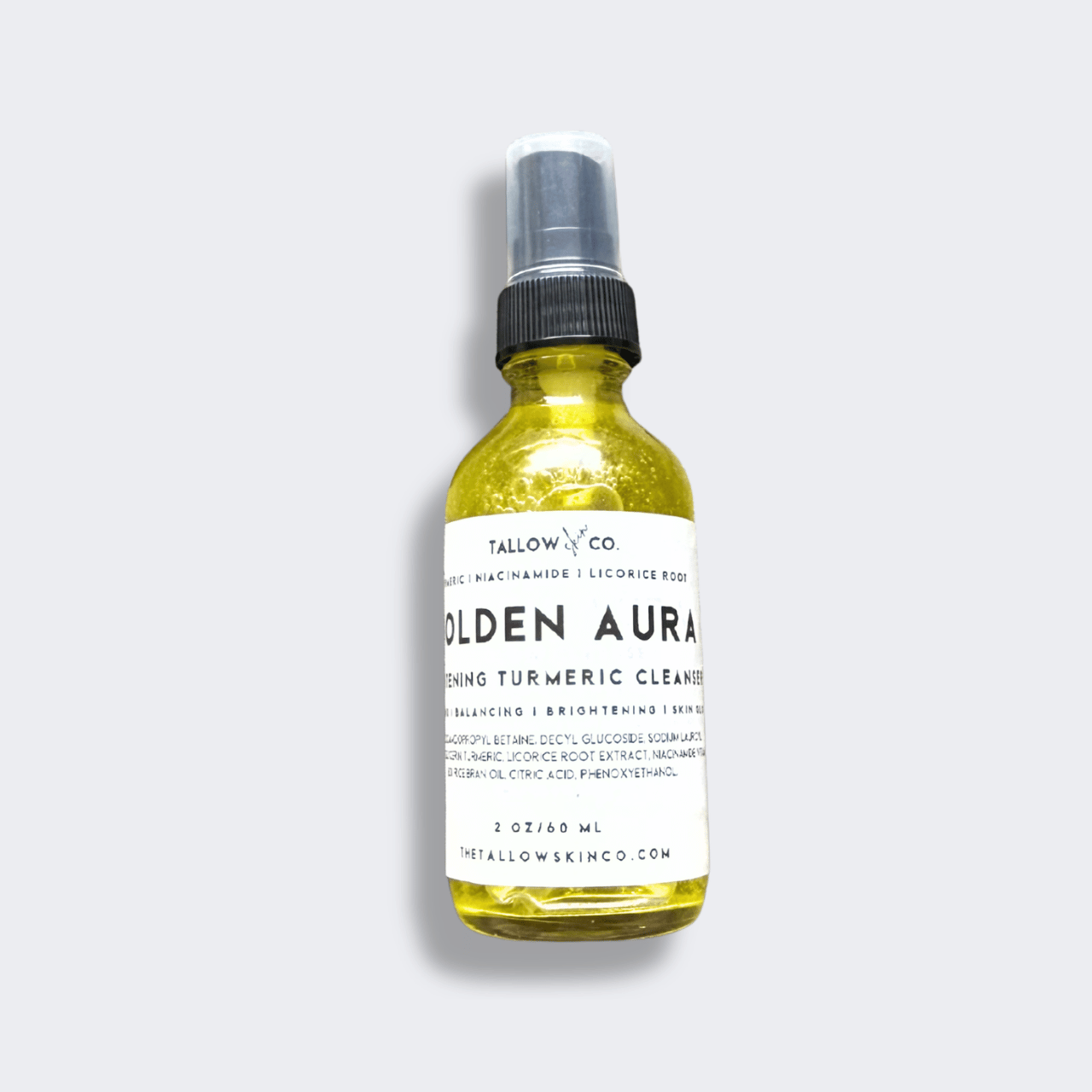 Golden-toned gel texture of the turmeric brightening cleanser