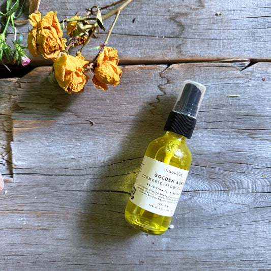 Natural turmeric face wash in golden gel texture for glowing skin