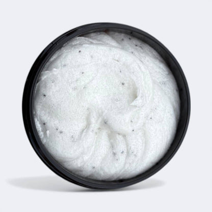 Jar of Lemon Poppyseed Cake Foaming Tallow Bath Butter and Sugar Scrub