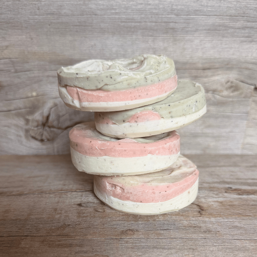 River Run Hidden Loofah Tallow Soap Rounds | Messies