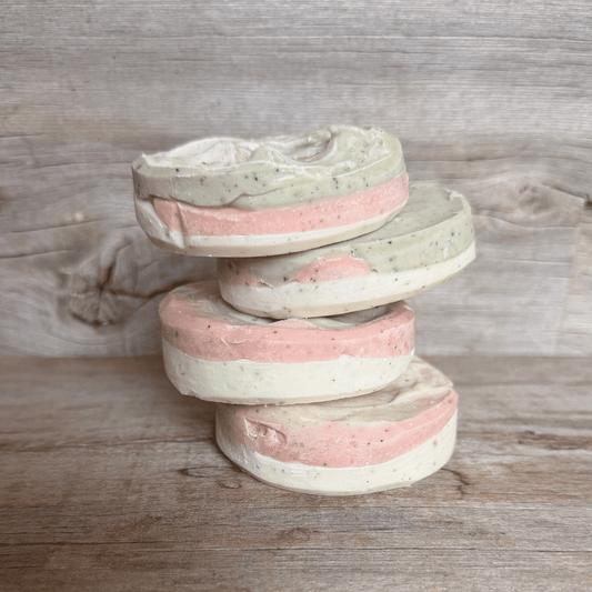 River Run Hidden Loofah Tallow Soap Rounds | Messies