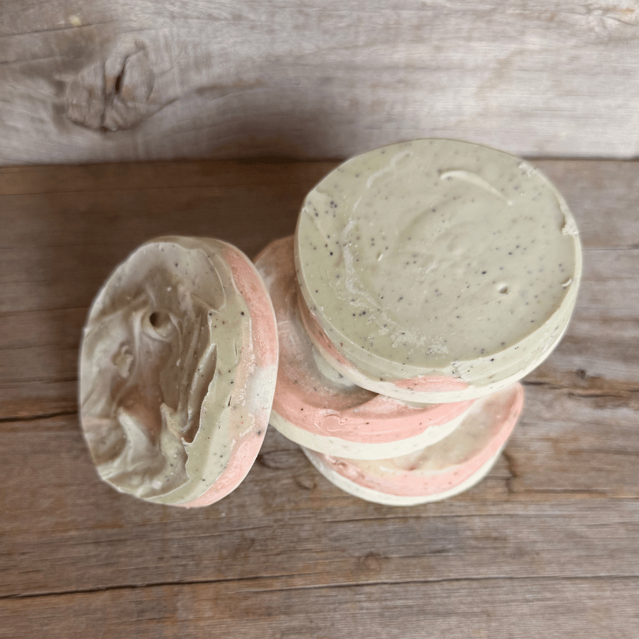 River Run Hidden Loofah Tallow Soap Rounds | Messies