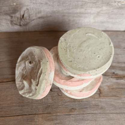 River Run Hidden Loofah Tallow Soap Rounds | Messies