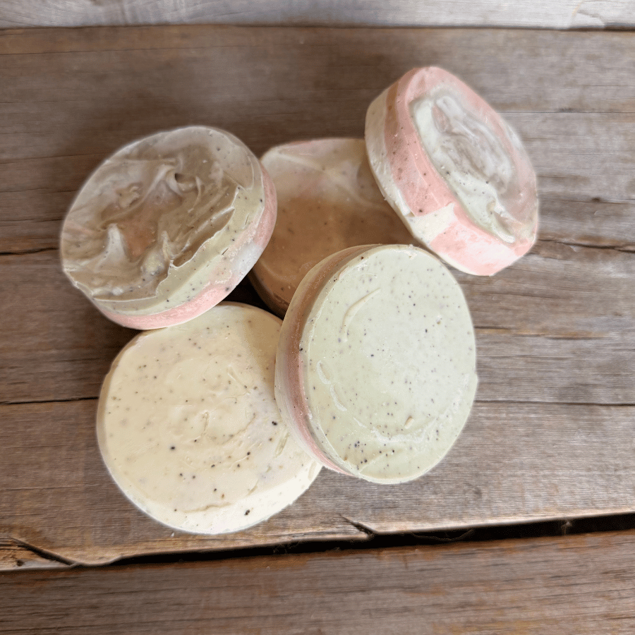 River Run Hidden Loofah Tallow Soap Rounds | Messies
